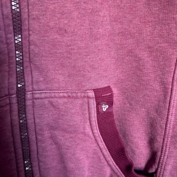 Pact Organic Full Zip Small Hood Berry Burgundy Sweatshirt Hoodie Lounge Long - Picture 5 of 12